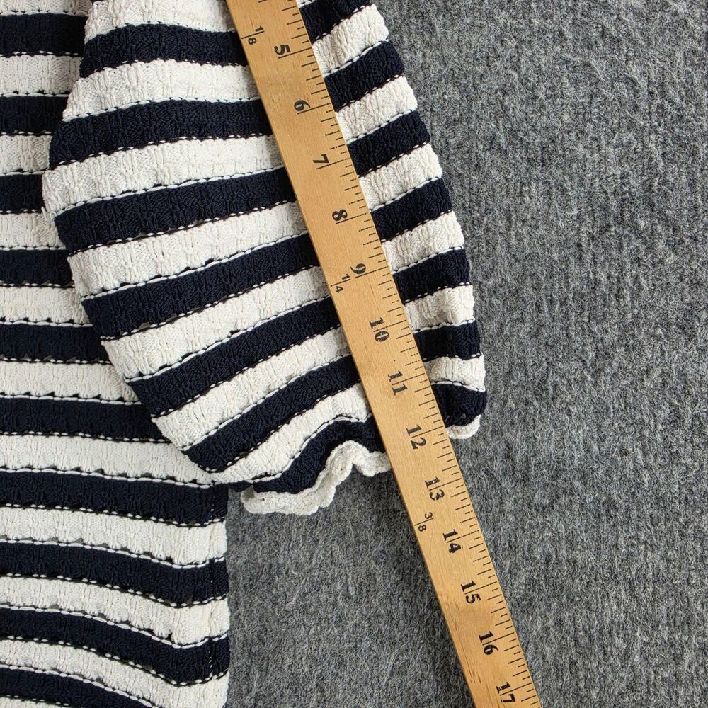 Maje Sweater Women 2 Marigna Crochet Effect Striped Jumper Knit Nautical Preppy - Picture 13 of 13